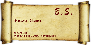 Becze Samu névjegykártya